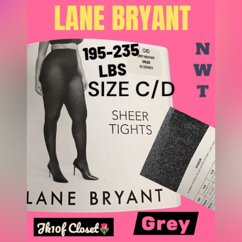 LOWEST ๐บ NWT LANE BRYANT SIZE C/D (FITS 195-235LBS) HEATHER GREY SHEER TIGHTS